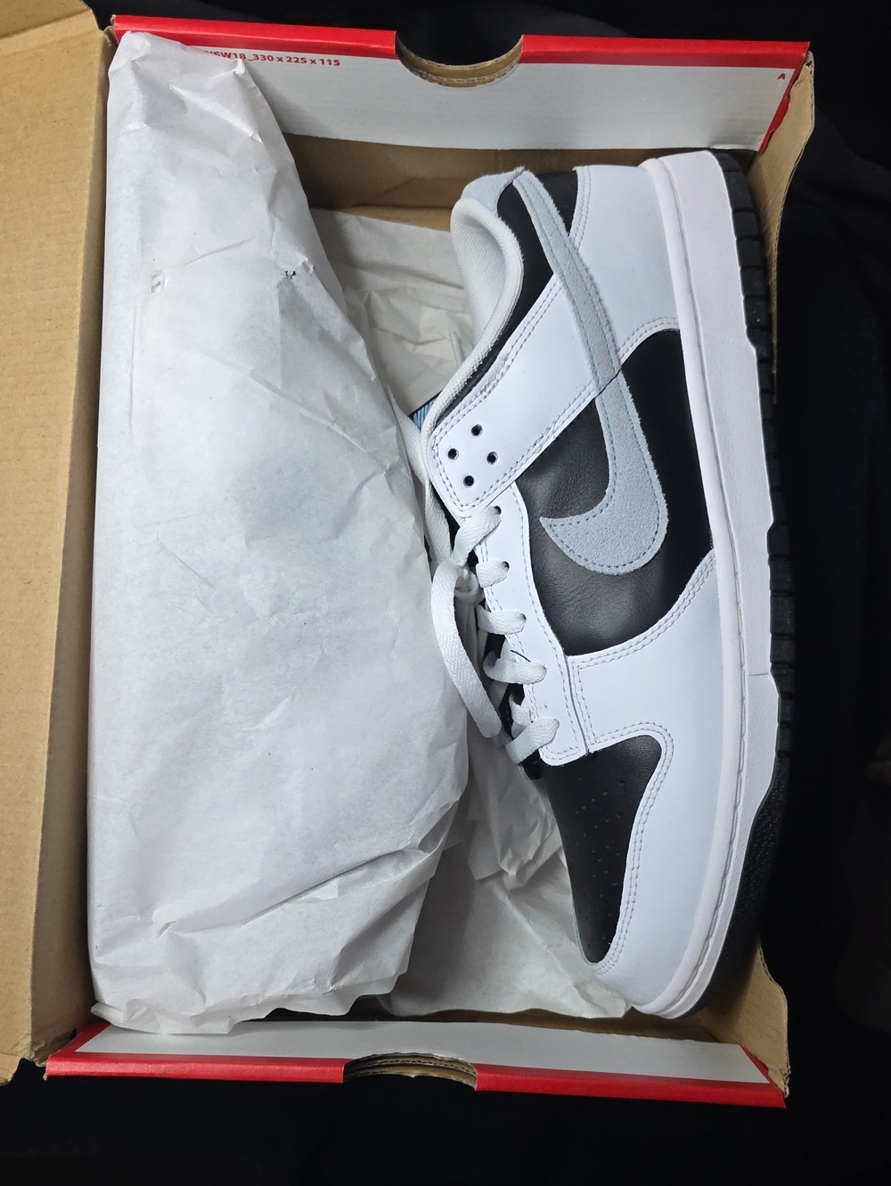 Nike Dunk Low - Size 12 - White/LT. Armory Blue - White & Black